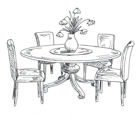Рисование обеденный стол