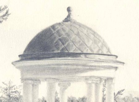 Беседка Островского в Костроме рисунок