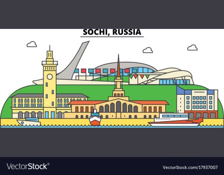 Морской порт Сочи вектор