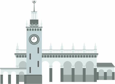Морской вокзал Сочи вектор