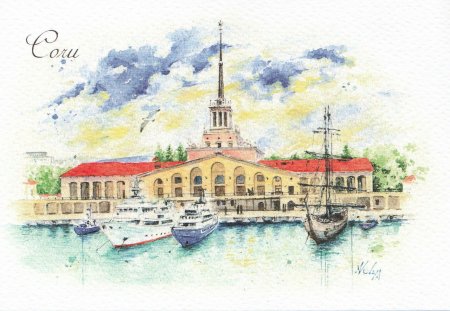 Морской порт Сочи вектор