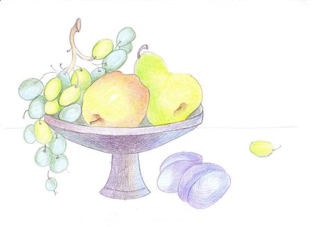 Ваза с фруктами изо