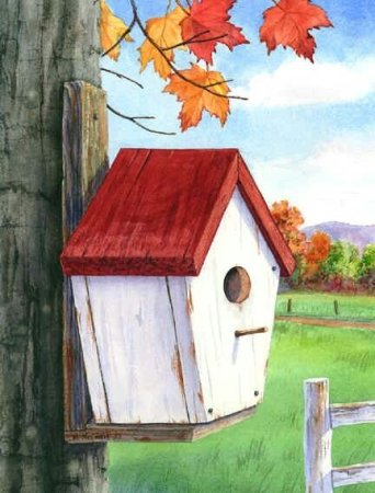 Рисование с натуры домиков для птиц