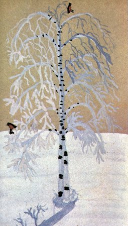 Рисование белая береза