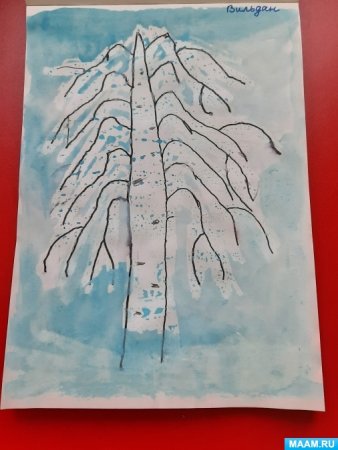 Рисование белая береза