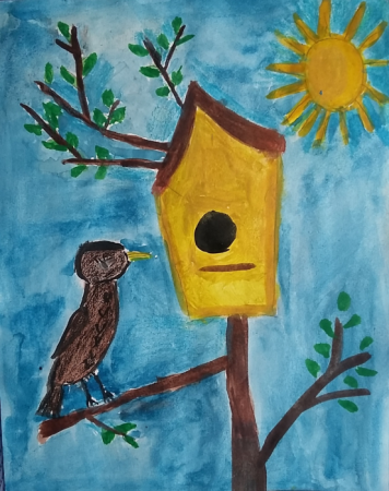 Рисование скворцы прилетели