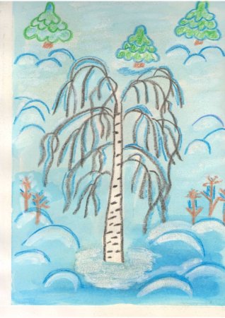 Рисование зимнее дерево старшая группа