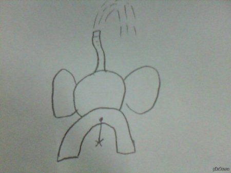 Слоник вид сзади рисунок