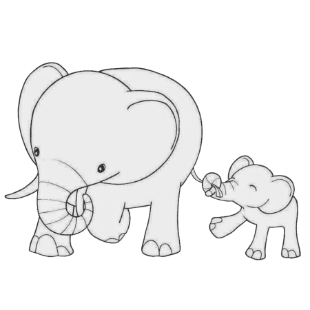 Раскраска Слоненок