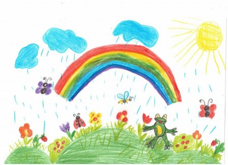 Рисование Радуга и дождик