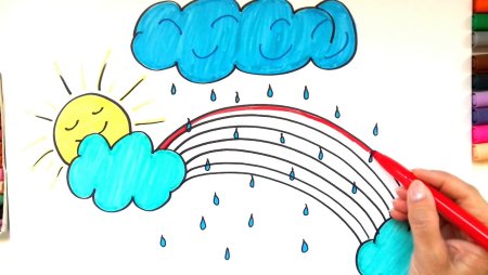 Радужный дождь рисунок