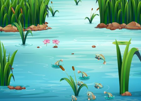 Веселые рыбки в воде