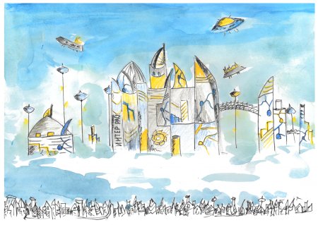 Рисунок город будущей энергии