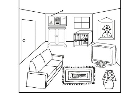 Гостиная раскраска для детей