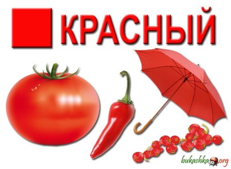 Предметы красного цвета