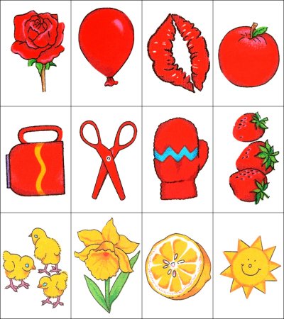 Предметы красного цвета для дошкольников