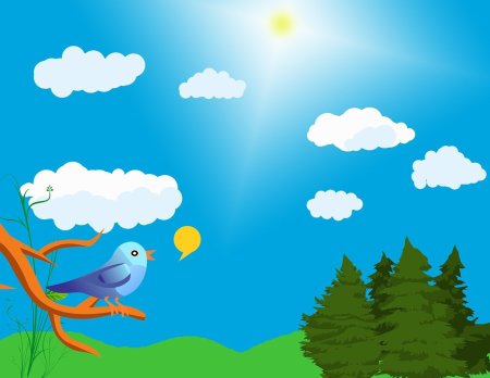 Детский фон с птичками