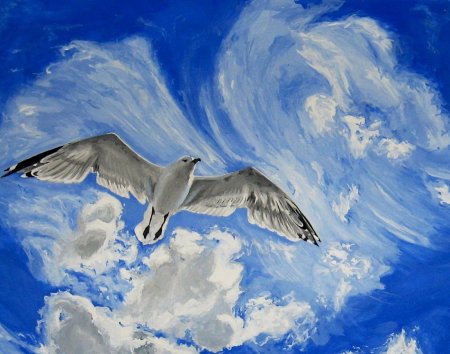 Птицы в небе картина