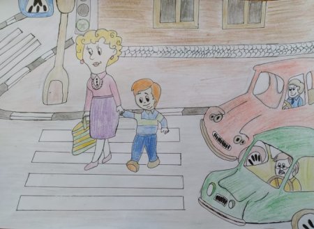 Юный пешеход рисунок в садик