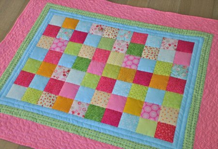 Детское одеяло пэчворк для девочки