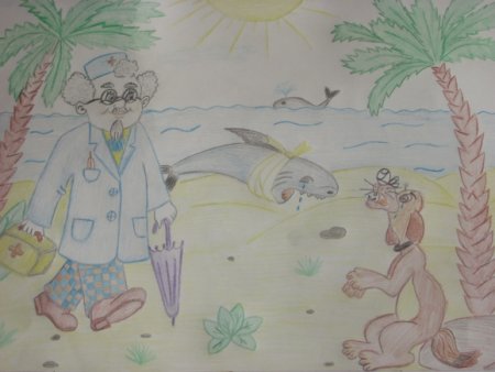 Иллюстрации к произведениям Чуковского для детей Айболит