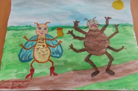 Рисование по сказке Муха Цокотуха в подготовительной группе