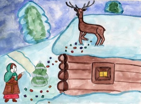 Рисунок к сказке Бажова серебряное копытце