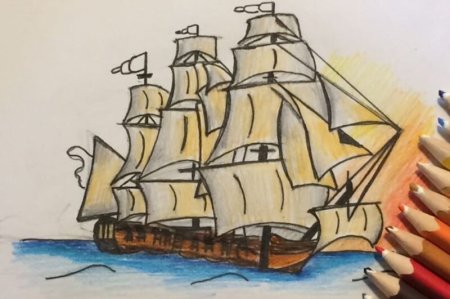 Уроки рисования корабль