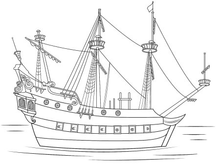 Пиратский корабль раскраска