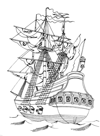 Пираты Карибского моря корабли черная Жемчужина раскраска