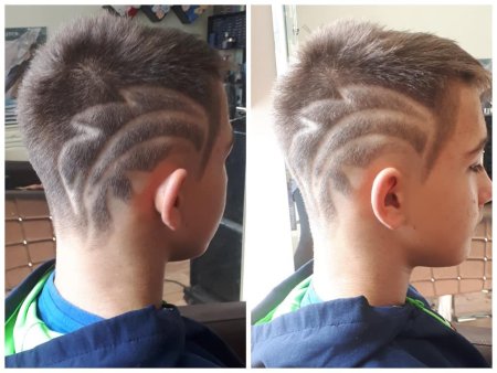 Стрижка для мальчика модная с выбриванием