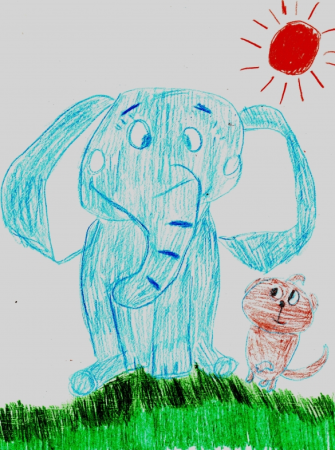 Слон и моська нарисовать