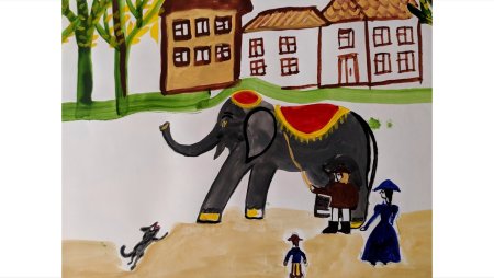 Рисунок к басне слон и моська