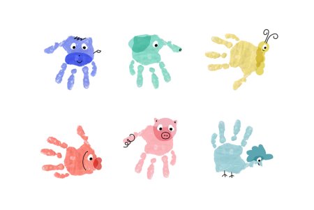 Рисунки отпечатками ладошек