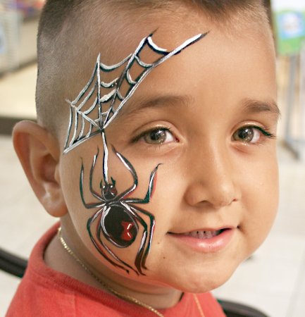 Аквагрим паук на лице