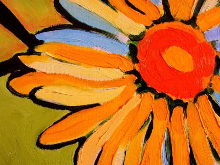 Оранжевые цветы живопись