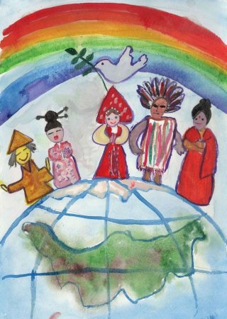 Рисунок на тему многонациональная Россия