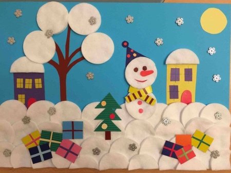 Аппликация на тему зима