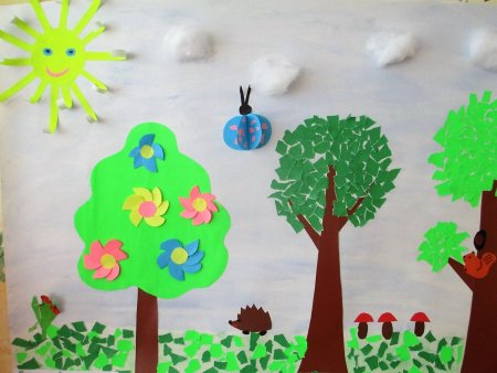 Аппликация Волшебный сад в средней группе