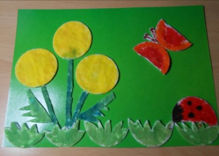 Аппликация с ватными дисками