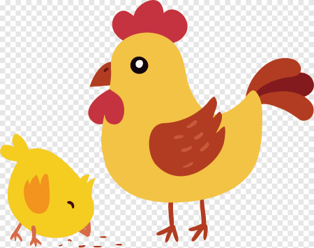 Курица с цыплятами мультяшная