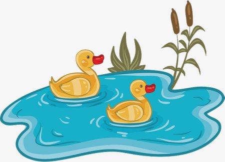 Утята на озере для детей