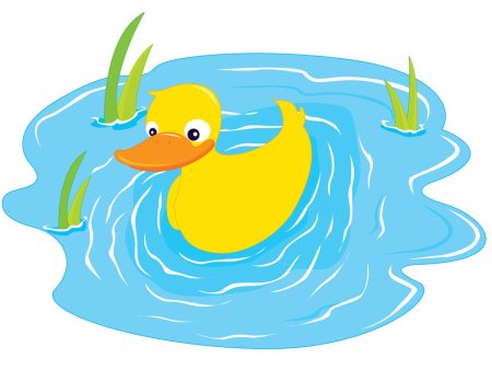 Утенок плывет для детей
