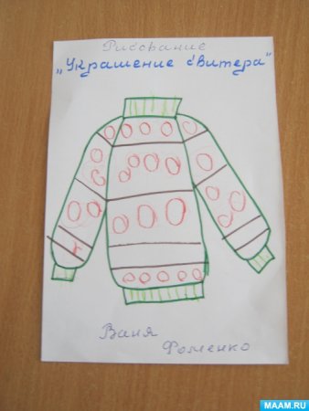 Рисование свитер в старшей группе