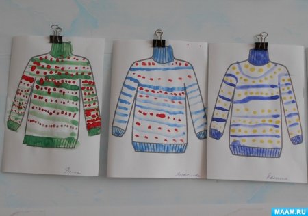 Украшение свитера средняя группа