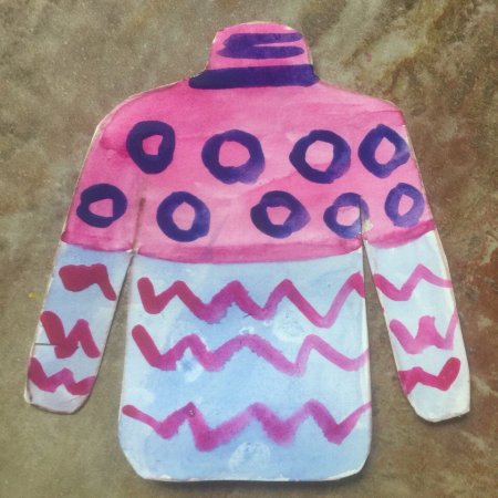 Украшение свитера рисование в средней группе