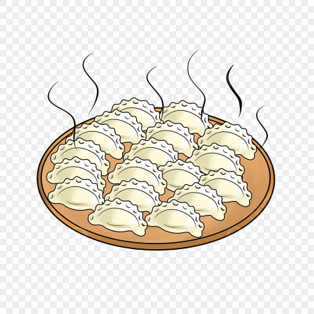 Тарелка пельменей для срисовки