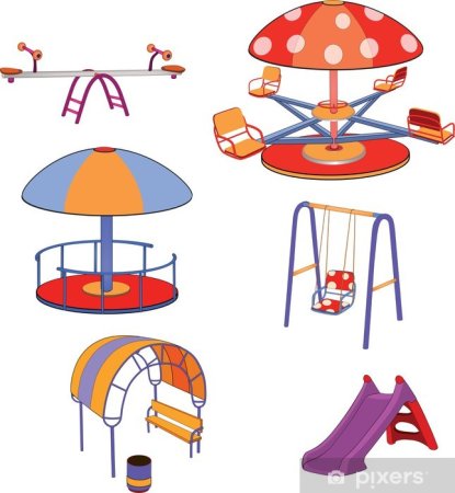 Рисование качели карусели