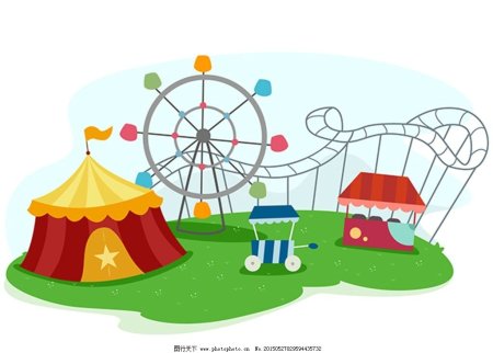 Детские рисунки парка аттракционов