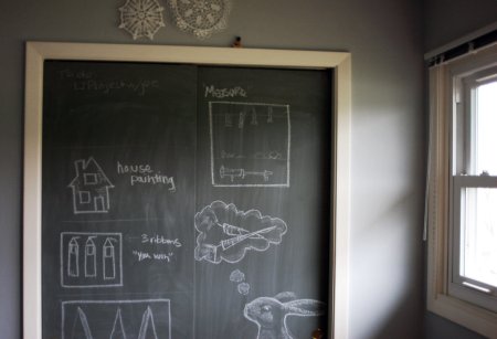 Грифельная доска в рамке в детской